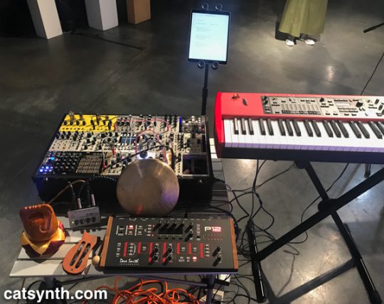Amanda's Pitta of the Mind Setup with Prophet 12, Modular synth and Nord Stage EX