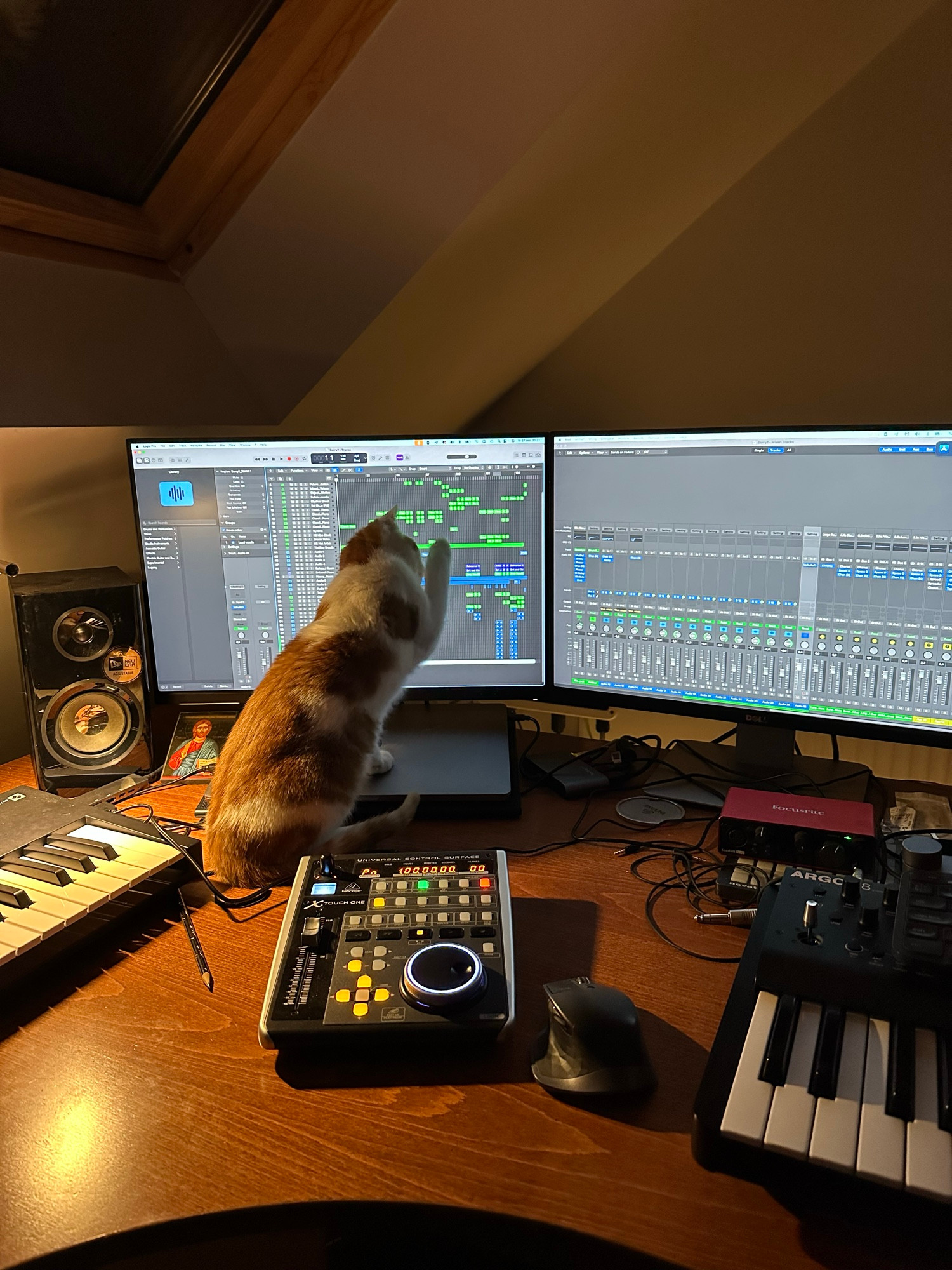 Fritzie helps out with the mix